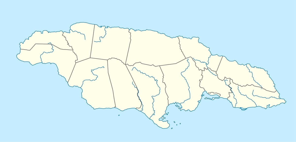 térkép jamaica mutatja, folyók