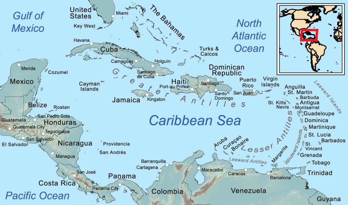jamaica a térképen a karib -