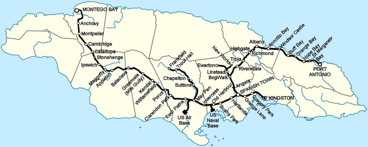 Térkép jamaica vasútállomás