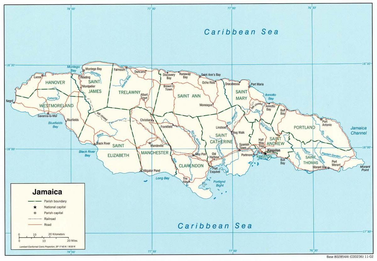 a jamaikai térkép