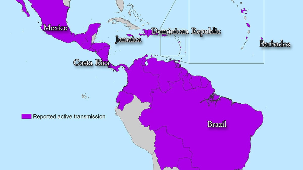 Térkép jamaica zika