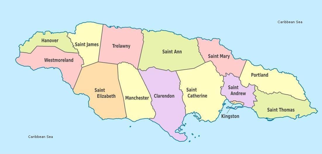 Térkép jelölt jamaica