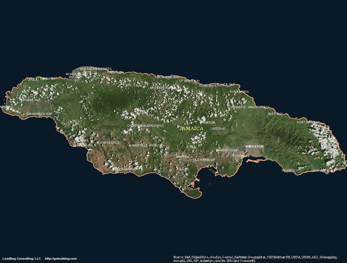 Térkép légi jamaica