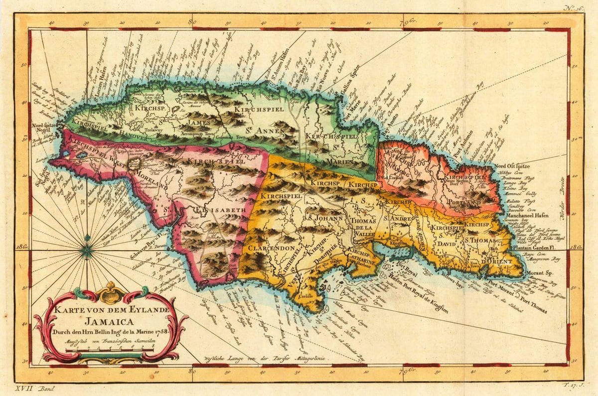 Térkép vintage jamaica