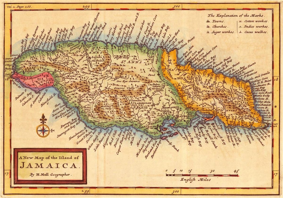 Térkép old jamaica