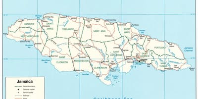 Térkép folyók jamaica