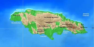 Térkép jamaica-hegység 