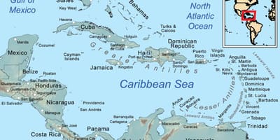 Jamaica a térképen a karib -