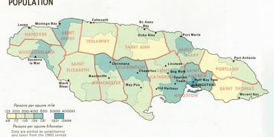 Lakosság térkép jamaica