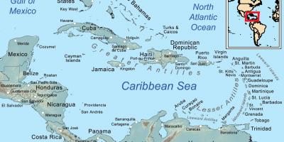 Térkép jamaica, valamint a környező szigetek