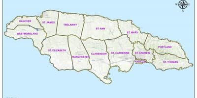 Térkép jamaica választókerületben.