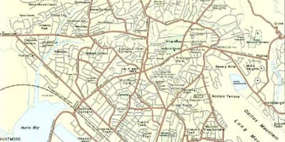 Térkép kingston, jamaica, városrészek