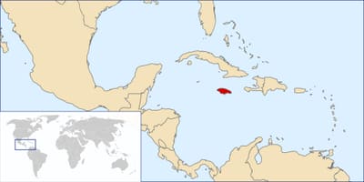 Jamaica ország világ térkép